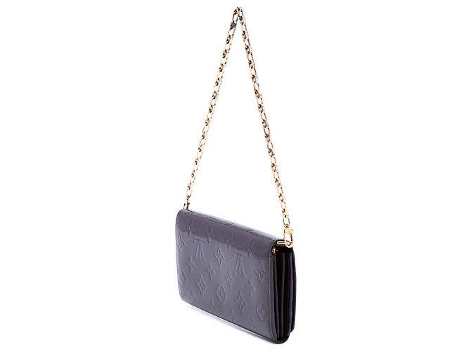 Louis Vuitton Purple Monogram Vernis Portefeuille Sarah Chain Wallet Porpora - vista 2