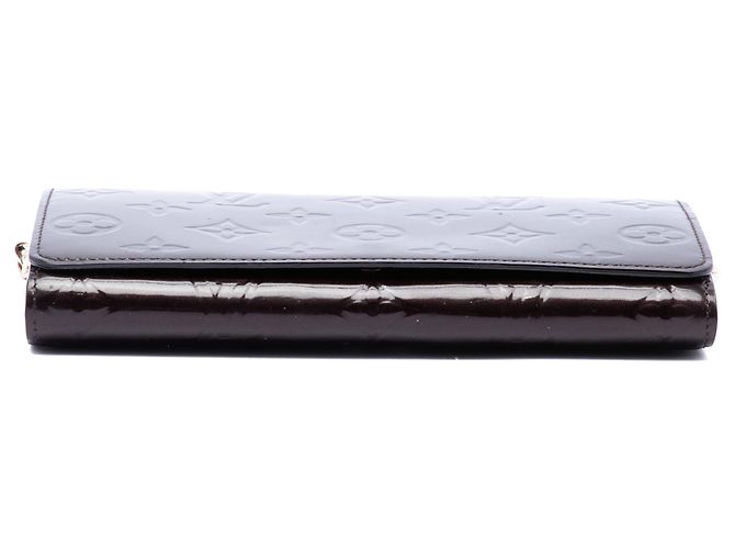 Louis Vuitton Purple Monogram Vernis Portefeuille Sarah Chain Wallet Porpora - vista 3