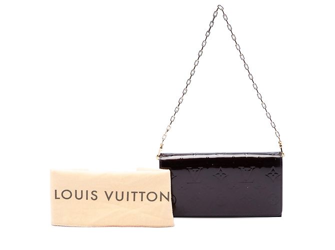Louis Vuitton Purple Monogram Vernis Portefeuille Sarah Chain Wallet Porpora - vista 7