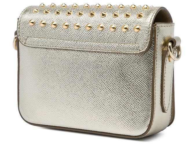 Borsa a tracolla Berkeley Burberry in vitello metallizzato con borchie dorate D'oro - vista 2