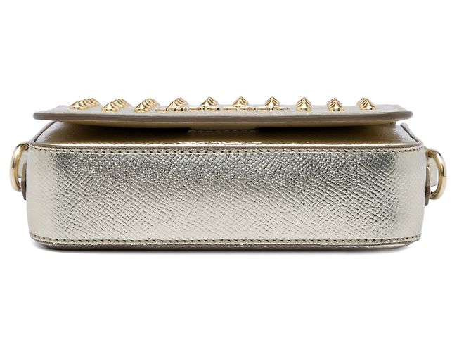 Borsa a tracolla Berkeley Burberry in vitello metallizzato con borchie dorate D'oro - vista 3