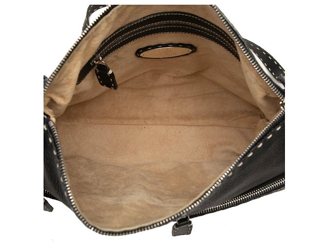 Borsa a tracolla Selleria Fendi in pelle nera Nero - vista 4