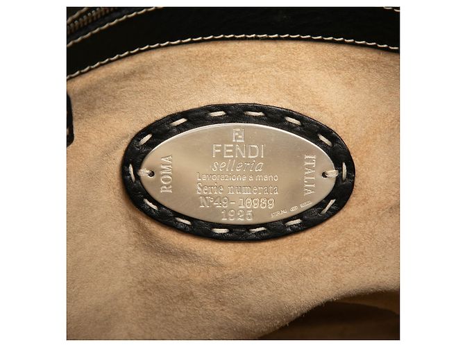 Borsa a tracolla Selleria Fendi in pelle nera Nero - vista 5
