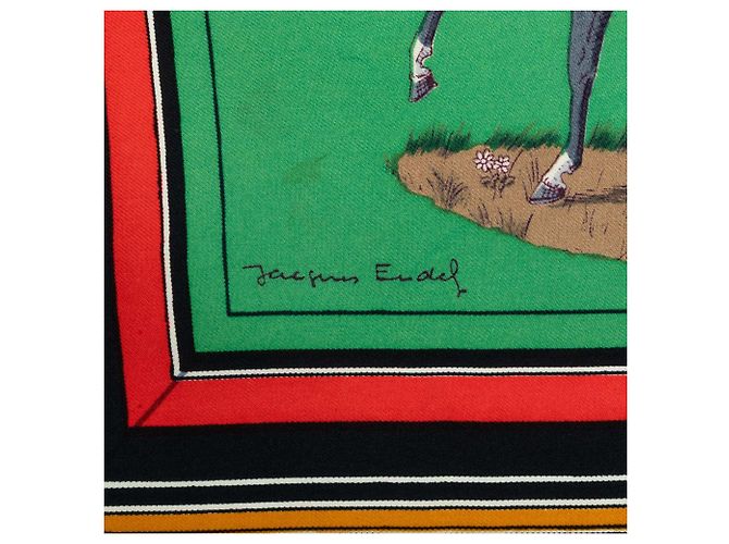 Hermès Green Couvertures Et Tenues De Jour Seidentuch 90 Grün - Ansicht 2