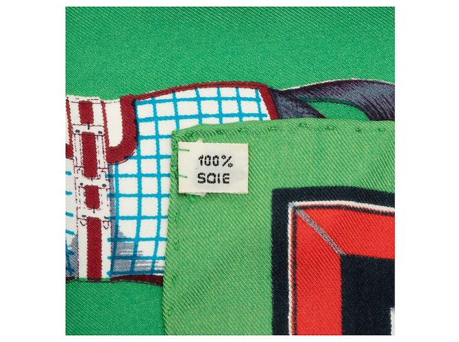 Hermès Green Couvertures Et Tenues De Jour Seidentuch 90 Grün - Ansicht 3