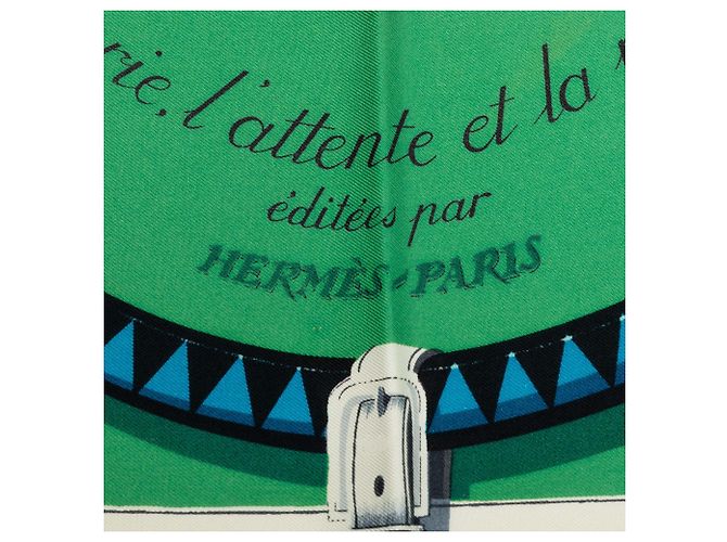 Hermès Green Couvertures Et Tenues De Jour Seidentuch 90 Grün - Ansicht 4