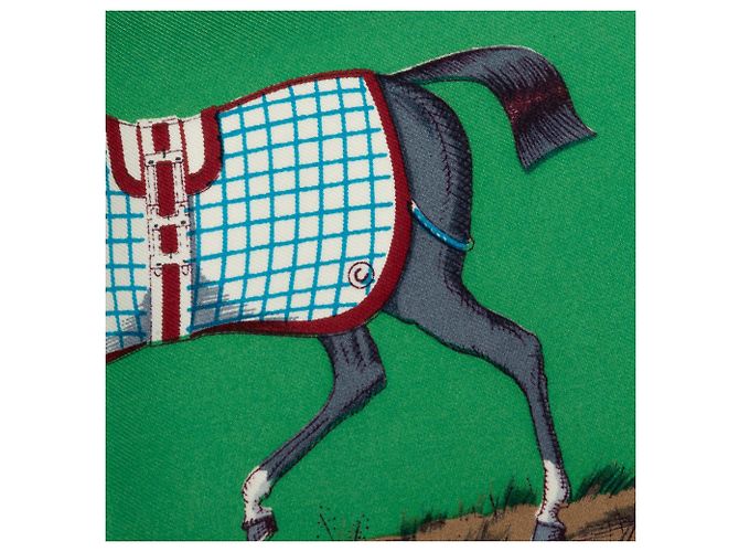 Hermès Green Couvertures Et Tenues De Jour Seidentuch 90 Grün - Ansicht 6