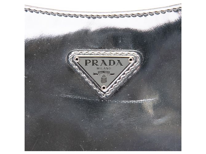 Borsa a tracolla Cleo Prada in pelle spazzolata argento - vista 5