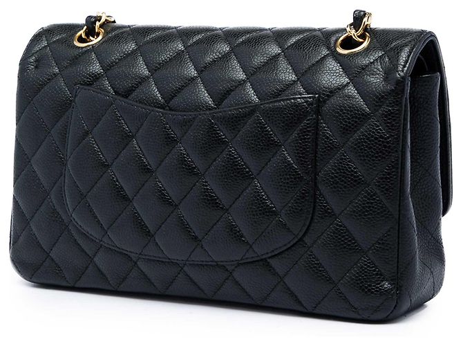 Chanel Black Medium Classic Caviar Double Flap Nero - vista 2