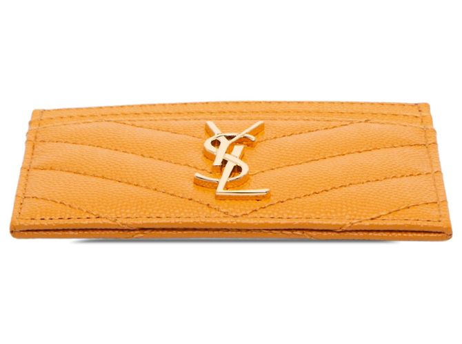 Autre Marque Tarjetero Saint Laurent Yellow Chevron Grain de Poudre Cassandre Amarillo Mostaza - vista 3