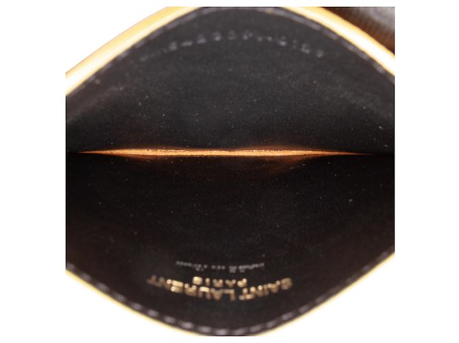Autre Marque Tarjetero Saint Laurent Yellow Chevron Grain de Poudre Cassandre Amarillo Mostaza - vista 4