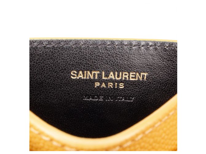 Autre Marque Tarjetero Saint Laurent Yellow Chevron Grain de Poudre Cassandre Amarillo Mostaza - vista 5