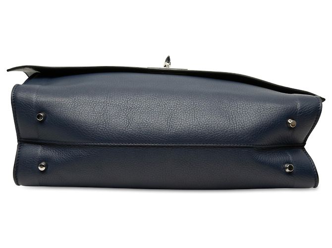 Borsa Satchel Givenchy Blue Small in pelle di vitello grana grossa con chiusura Shark Blu navy - vista 3