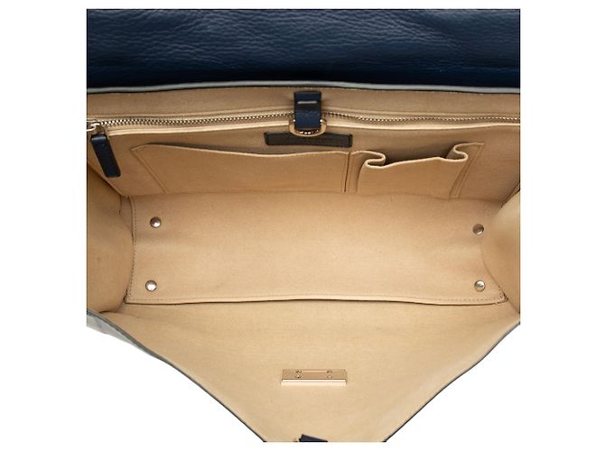 Borsa Satchel Givenchy Blue Small in pelle di vitello grana grossa con chiusura Shark Blu navy - vista 4