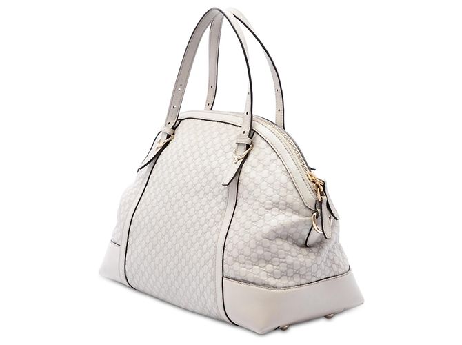 Bolso Gucci Nice Dome Satchel Large Microguccissima Blanco - vista 2