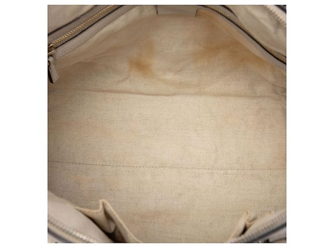 Bolso Gucci Nice Dome Satchel Large Microguccissima Blanco - vista 4