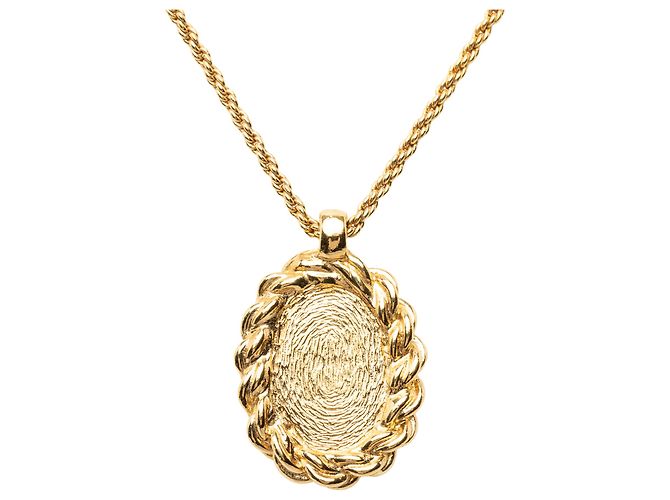 Collana Dior Gold con pendente ovale in resina con logo placcato oro D'oro - vista 3