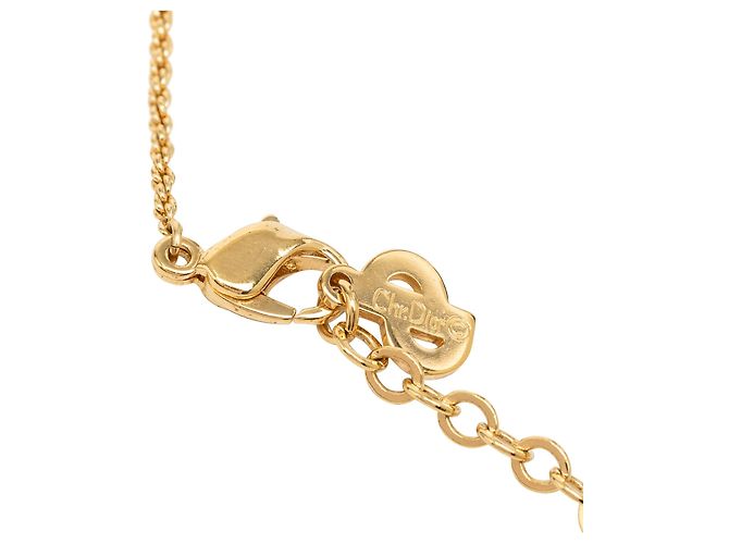 Collana Dior Gold con pendente ovale in resina con logo placcato oro D'oro - vista 5