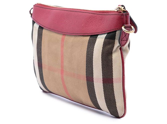 Burberry Brown House Check Canvas Derby Peyton Crossbody Marrone Marrone chiaro - vista 2