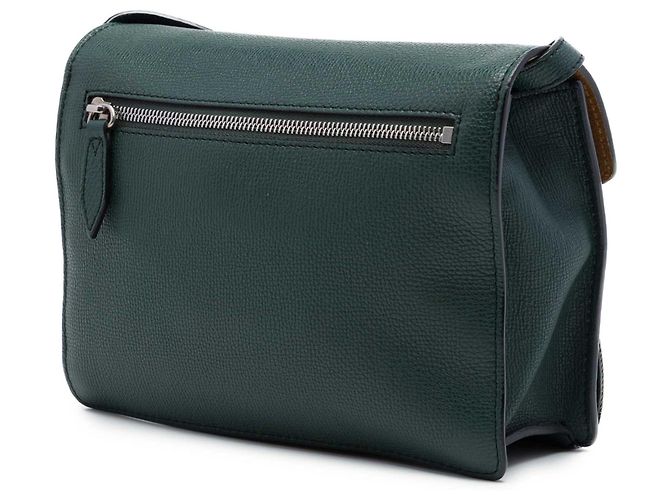 Sac bandoulière Derby Macken Burberry en cuir vert et toile House Check, petit modèle Vert foncé - vue 2