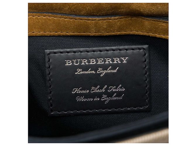 Sac bandoulière Derby Macken Burberry en cuir vert et toile House Check, petit modèle Vert foncé - vue 5