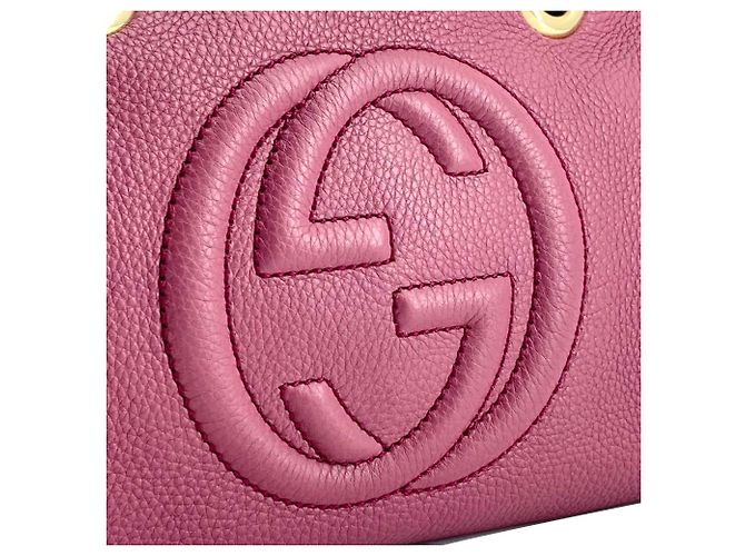 Borsa a tracolla Gucci Soho con catena e zip in pelle di vitello viola Porpora - vista 11