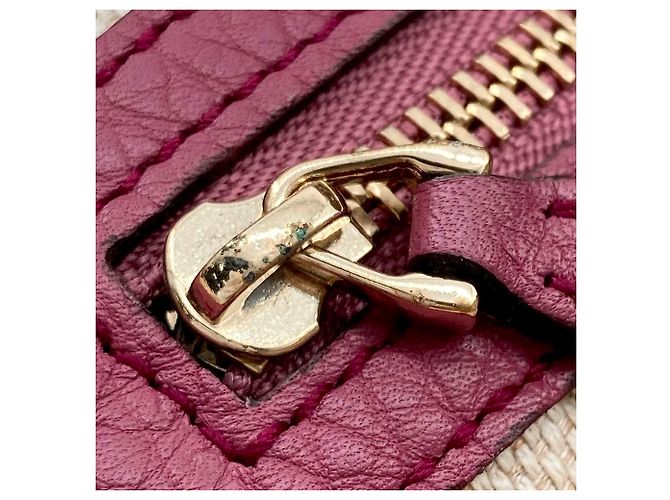 Borsa a tracolla Gucci Soho con catena e zip in pelle di vitello viola Porpora - vista 12