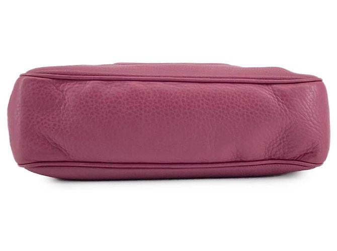 Borsa a tracolla Gucci Soho con catena e zip in pelle di vitello viola Porpora - vista 4