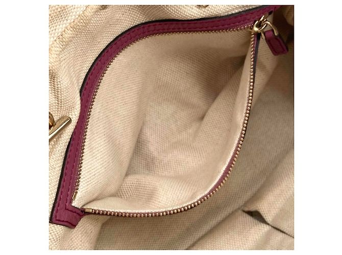 Borsa a tracolla Gucci Soho con catena e zip in pelle di vitello viola Porpora - vista 5