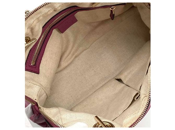Borsa a tracolla Gucci Soho con catena e zip in pelle di vitello viola Porpora - vista 6