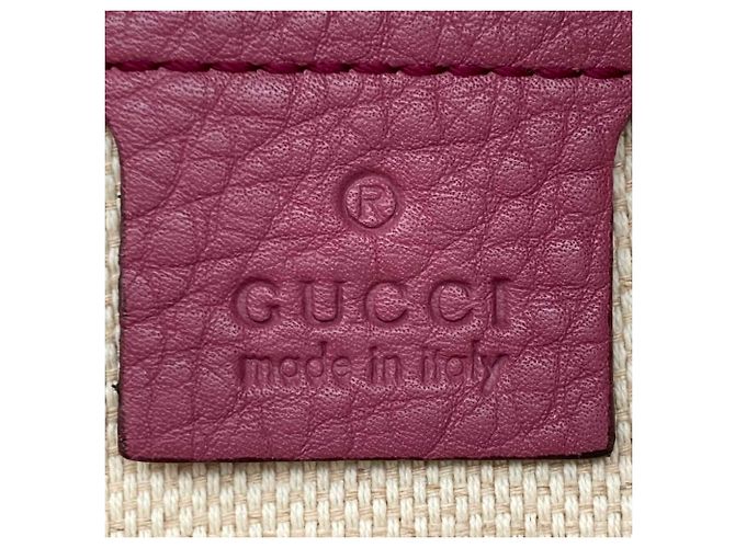 Borsa a tracolla Gucci Soho con catena e zip in pelle di vitello viola Porpora - vista 7