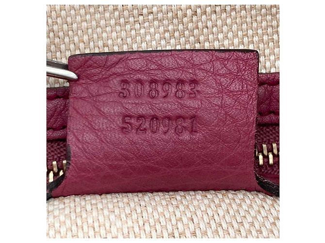 Borsa a tracolla Gucci Soho con catena e zip in pelle di vitello viola Porpora - vista 8