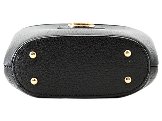 Borsa a secchiello Gucci Mini Dollar Calfskin Bamboo Marina nera Nero - vista 3