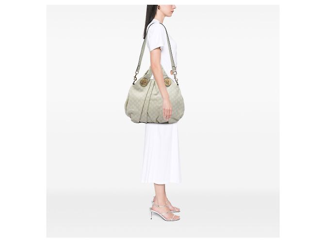 Borsa Satchel Gucci Brown Large Guccissima Hysteria Marrone Beige - vista 5