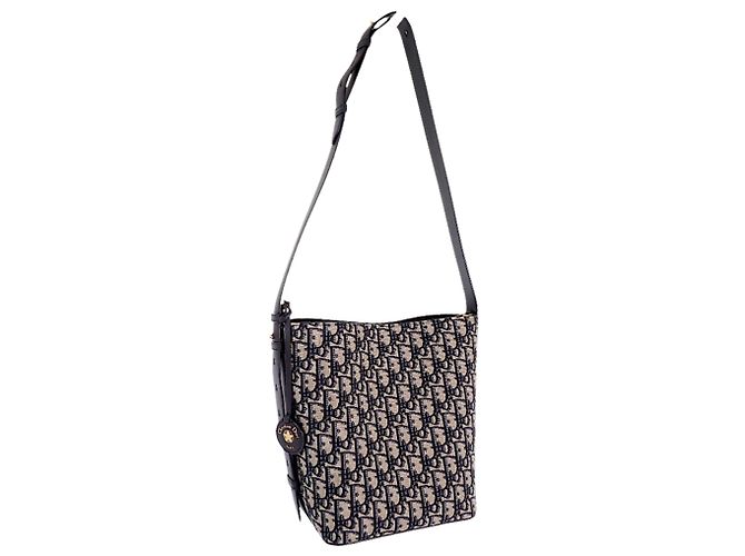 Autre Marque Borsa secchiello Diorstar piccola in tela Oblique blu Dior Blu navy - vista 12