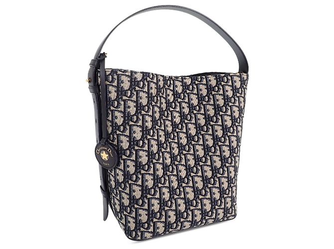Autre Marque Borsa secchiello Diorstar piccola in tela Oblique blu Dior Blu navy - vista 2