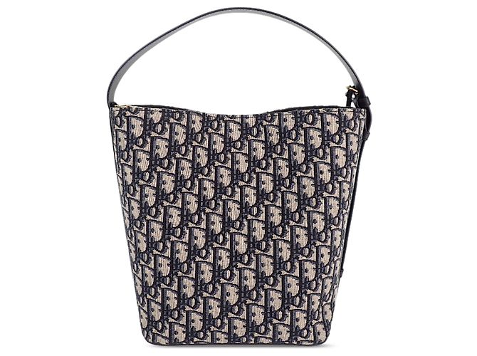 Autre Marque Borsa secchiello Diorstar piccola in tela Oblique blu Dior Blu navy - vista 3