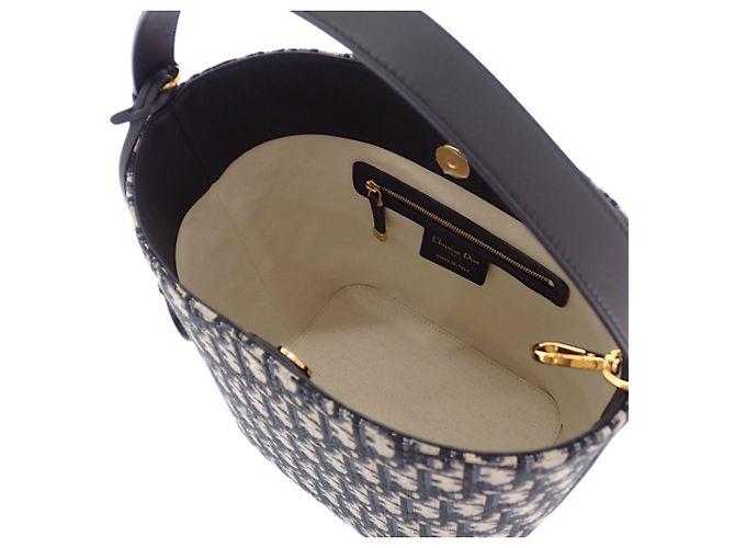 Autre Marque Borsa secchiello Diorstar piccola in tela Oblique blu Dior Blu navy - vista 5