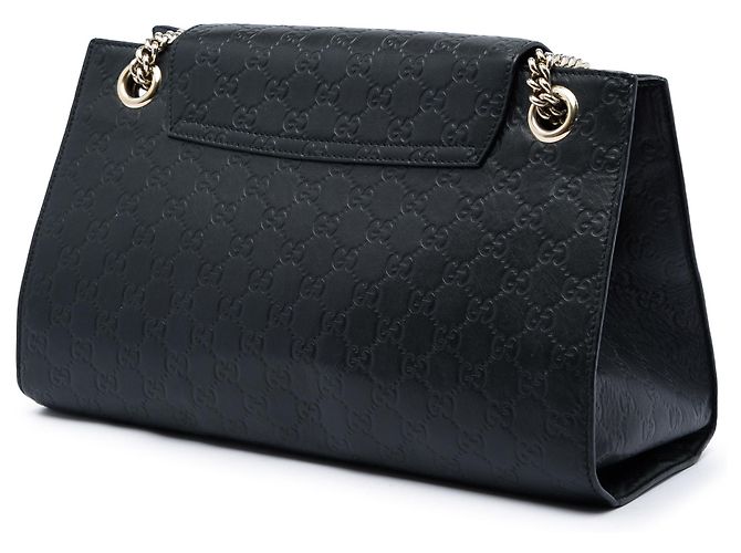 Borsa a tracolla Gucci Emily Large Guccissima Nera Nero - vista 2