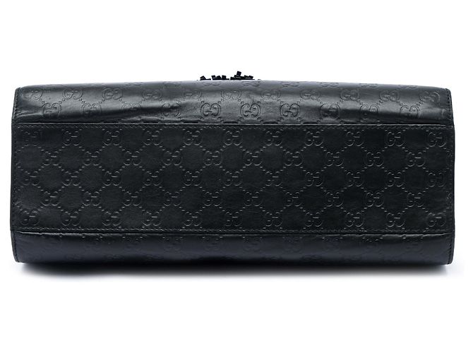 Borsa a tracolla Gucci Emily Large Guccissima Nera Nero - vista 3