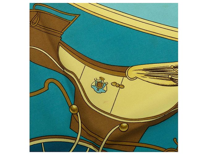 Hermès Blue Springs Seidentuch 90 Blau - Ansicht 3