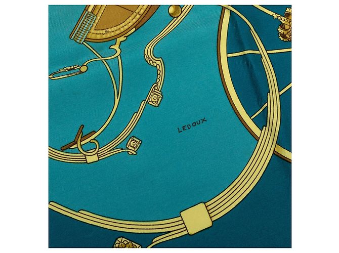 Hermès Blue Springs Seidentuch 90 Blau - Ansicht 6