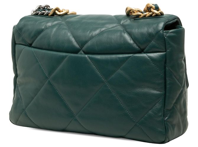 Chanel 19 Flap Large de piel de cordero verde Verde oscuro - vista 2
