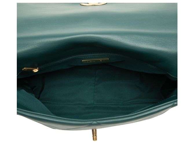 Chanel 19 Flap Large de piel de cordero verde Verde oscuro - vista 4