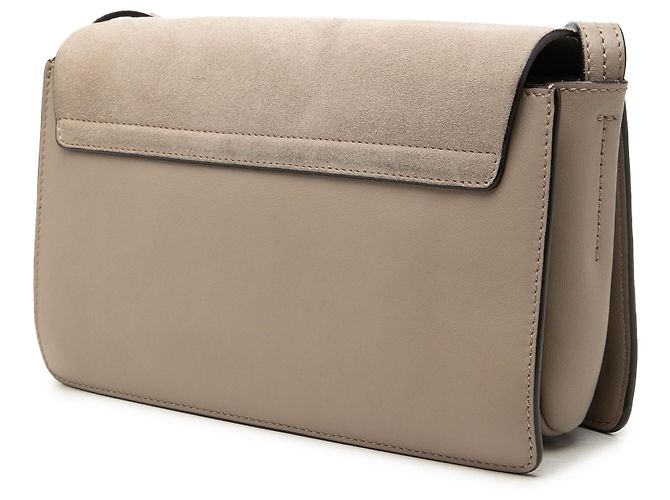 Chloé Faye Piccola Borsa a Tracolla in Camoscio e Vitello Grigio Marrone - vista 2