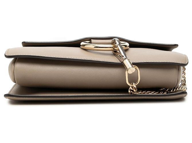 Chloé Faye Piccola Borsa a Tracolla in Camoscio e Vitello Grigio Marrone - vista 3