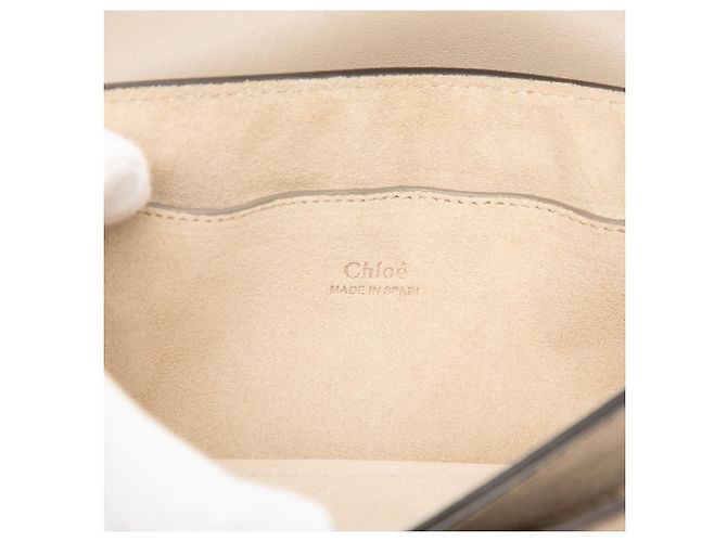 Chloé Faye Piccola Borsa a Tracolla in Camoscio e Vitello Grigio Marrone - vista 5