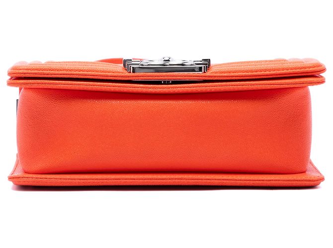 Chanel Orange Small Quilted Caviar Boy Flap Arancione - vista 3