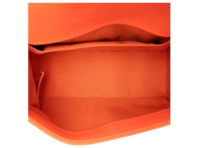 Chanel Orange Small Quilted Caviar Boy Flap Arancione - vista 4