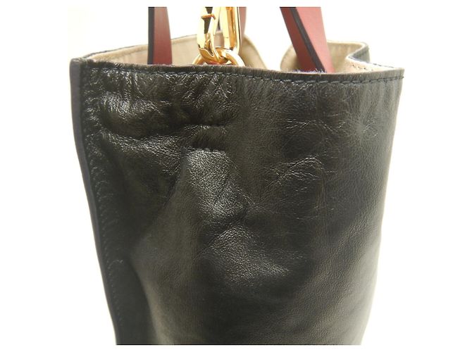 Marni Museo Soft Small Tote Bag Marrom Preto - vista 10